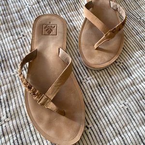 Women's 6 Reef Leather Flip Flops